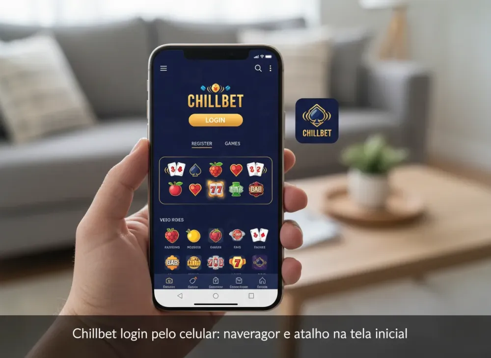 Chillbet login pelo celular: navegador e atalho na tela inicial